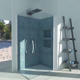 CAMELIA Corner Shower Enclosure A.2B - Tempered Transparent Glass 6 mm Opaque White Profile