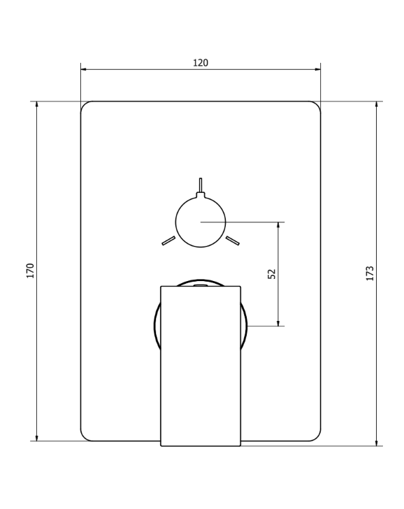 PILLAR BUILT-IN SHOWER MIXER WITH CHROME DIVERTER