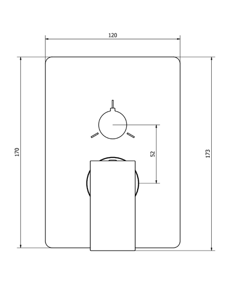 PILLAR BUILT-IN SHOWER MIXER WITH CHROME DIVERTER