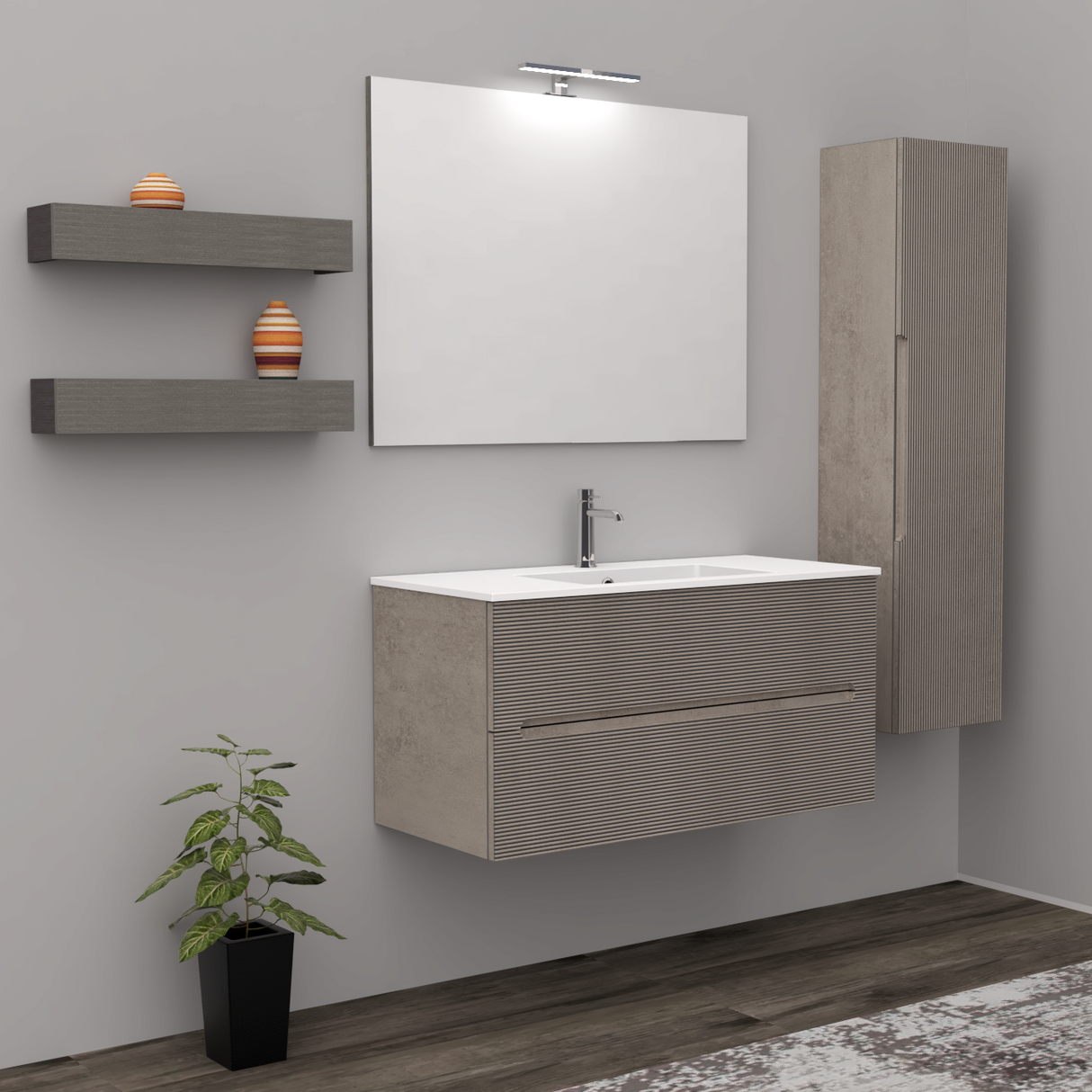 Meuble de salle de bain Rigo cm. 100 x 45 x 50 - LE