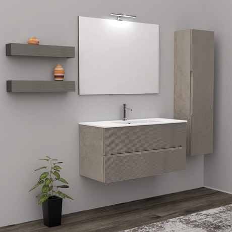 Rigo Bathroom Cabinet cm. 100 x 45 x 50 - THE WARM GRAY