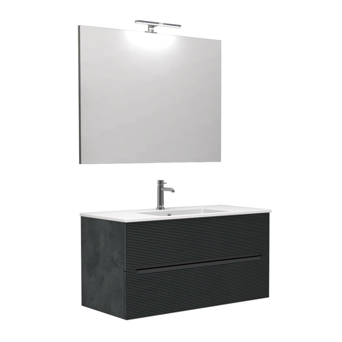 Mobile da Bagno Rigo cm. 100 x 45 x 50 - LE GRIGIO LAVA