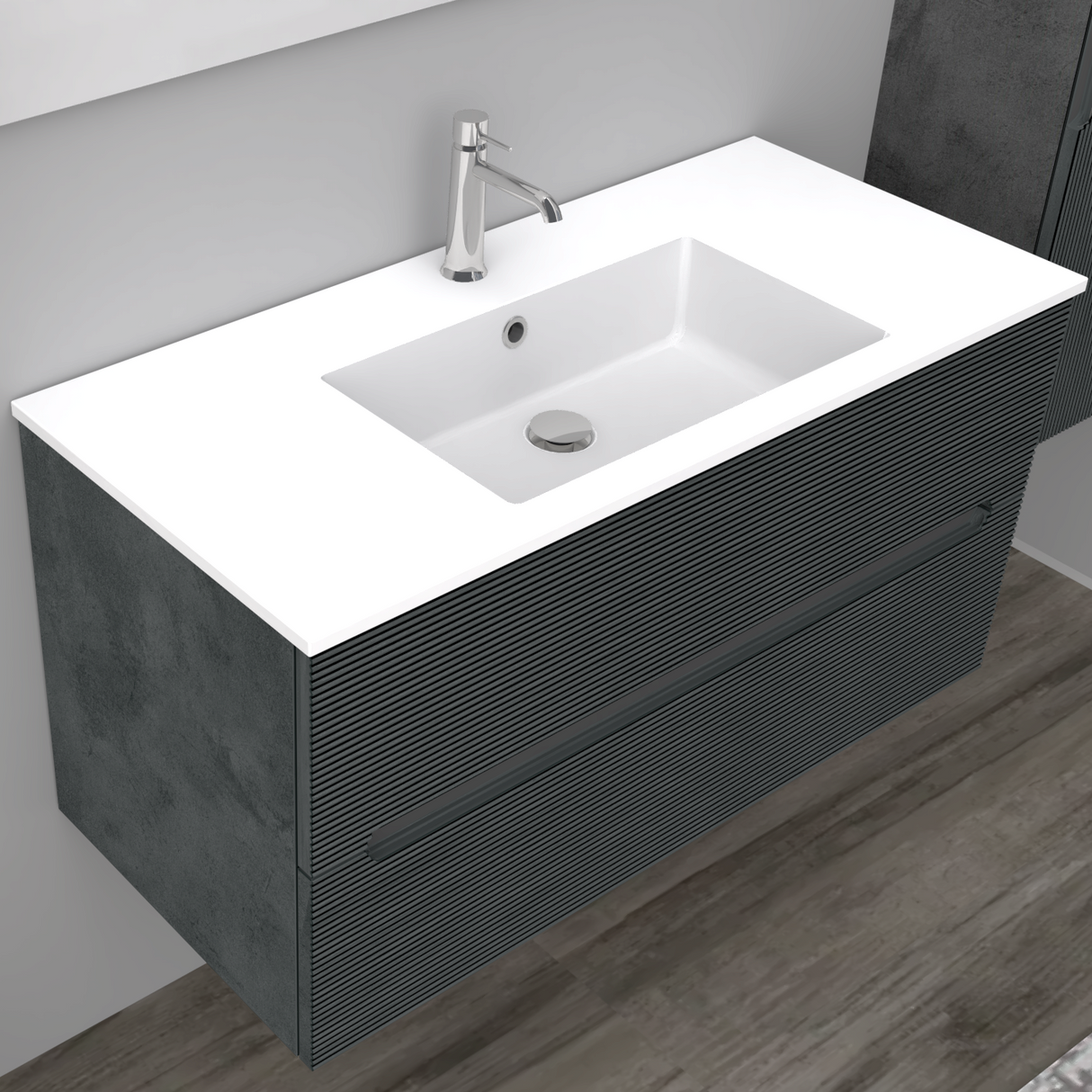 Mobile da Bagno Rigo cm. 60 x 45 x 50 - LE GRIGIO LAVA