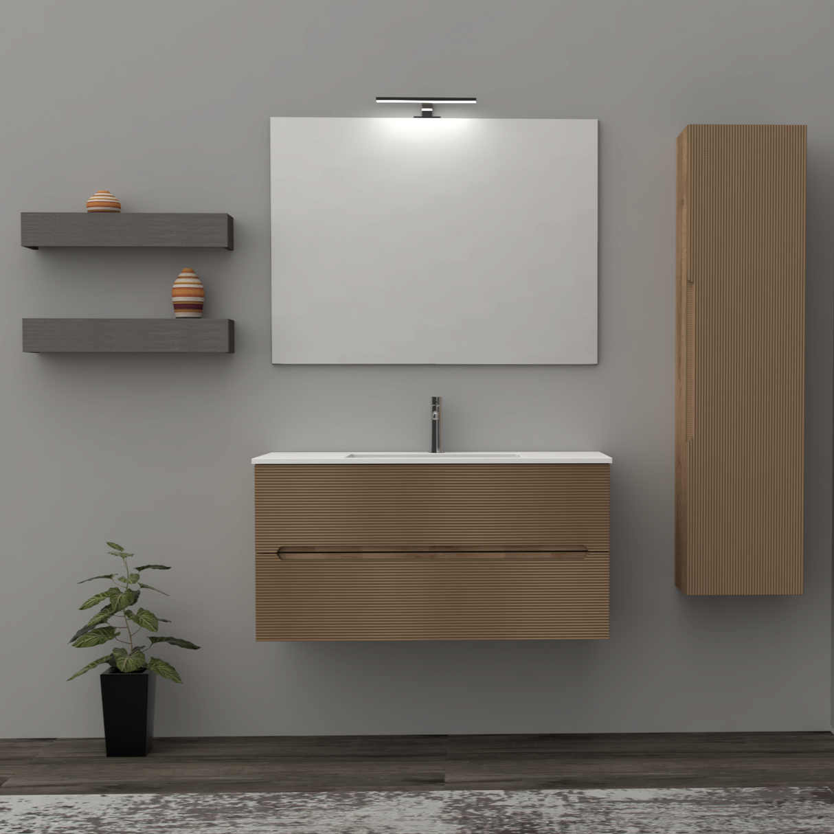 Mobile da Bagno Rigo cm. 100 x 45 x 50 - LE ROVERE FARNIA