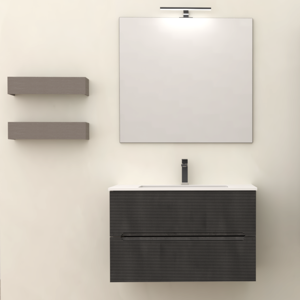 Mobile da Bagno Rigo cm. 80 x 45 x 50 - LE GRIGIO LAVA