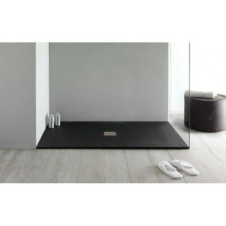 BLACK Resin Marble Shower Tray 120 cm x 70 cm - POL0
