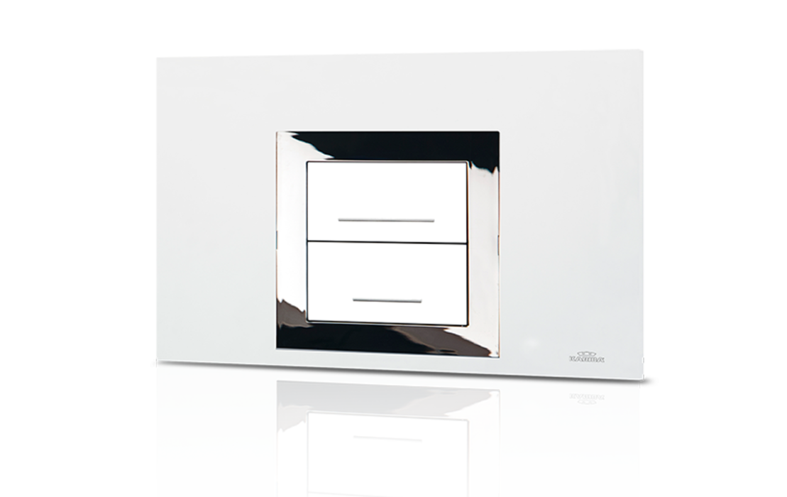 ASSIETTE AUREA DUO BLANCHE AVEC CADRE CHROME