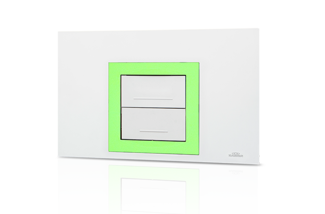 WHITE AUREA DUO PLATE WITH FLUORESCENT FRAME