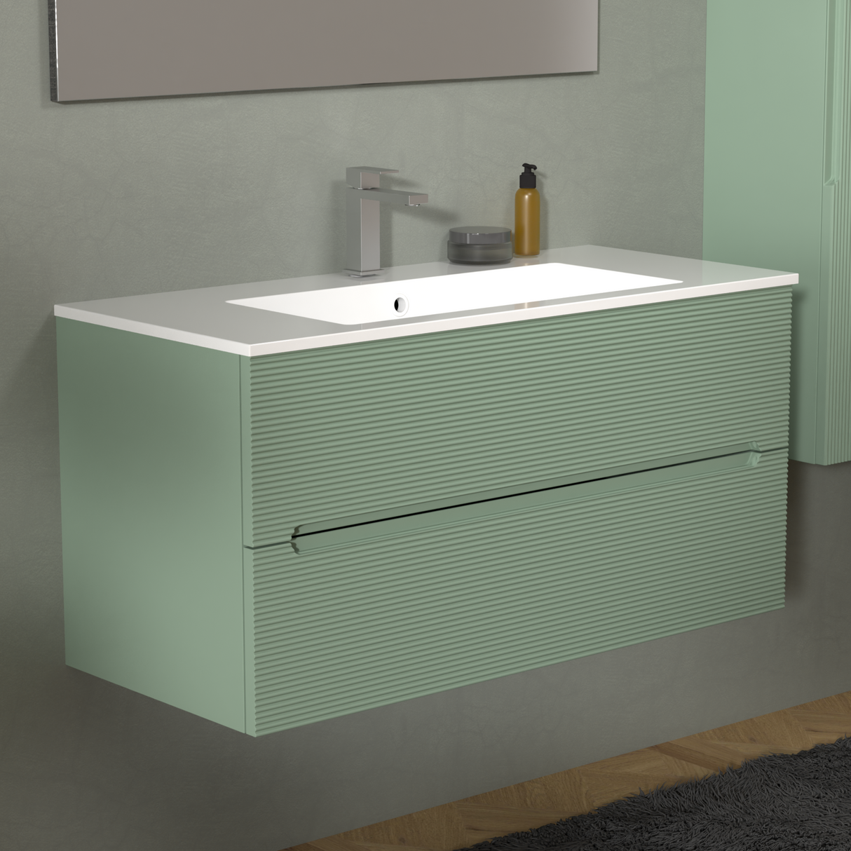 Mobile da Bagno Rigo cm. 100 x 45 x 50 - LE VERDE SALVIA