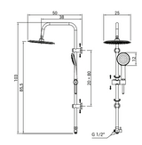 Shower column with Orion shower head