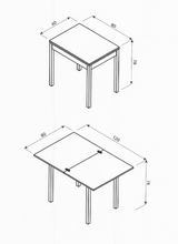 MODERNER AUSZIEHTISCH CM. 80X60XH.78 - MONZA